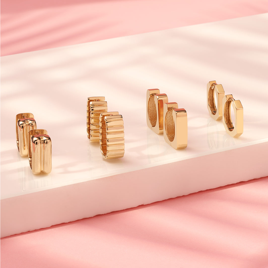 14K Solid Gold Earrings for Everyday