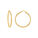 14K Yellow Gold 3mm Polished Hoop Earrings