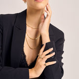 14K Solid Gold Croissant Ring Twisted Dome Ring