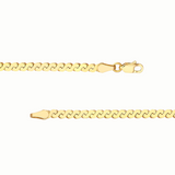 14K Solid Gold Serpentine Chain, 3.00mm