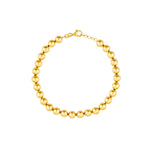 14K Gold 6mm Bead Bracelet | Real solid gold beaded bracelet 