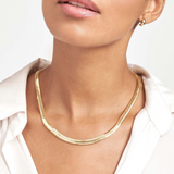 Real solid 14K Gold Oval Snake Chain