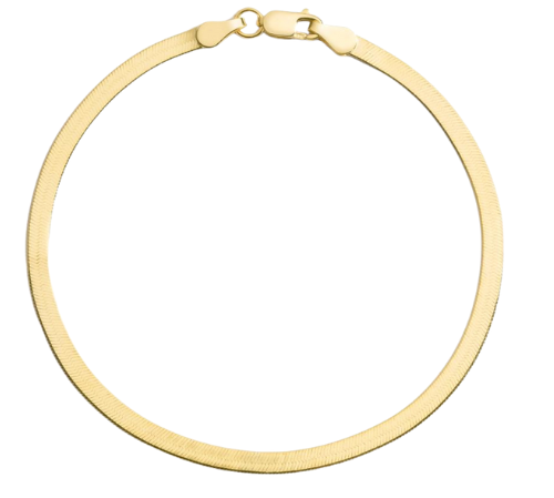 14K Solid Yellow Gold  Herringbone Bracelet| Custom size herringbone bracelets 