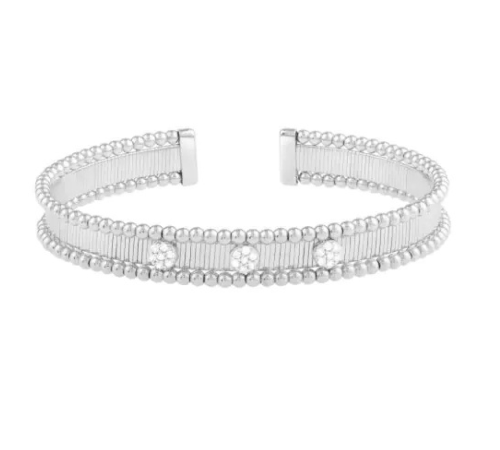 14K White Gold Diamond Cuff Bangle—Timeless Luxury Lifetime Jewelry