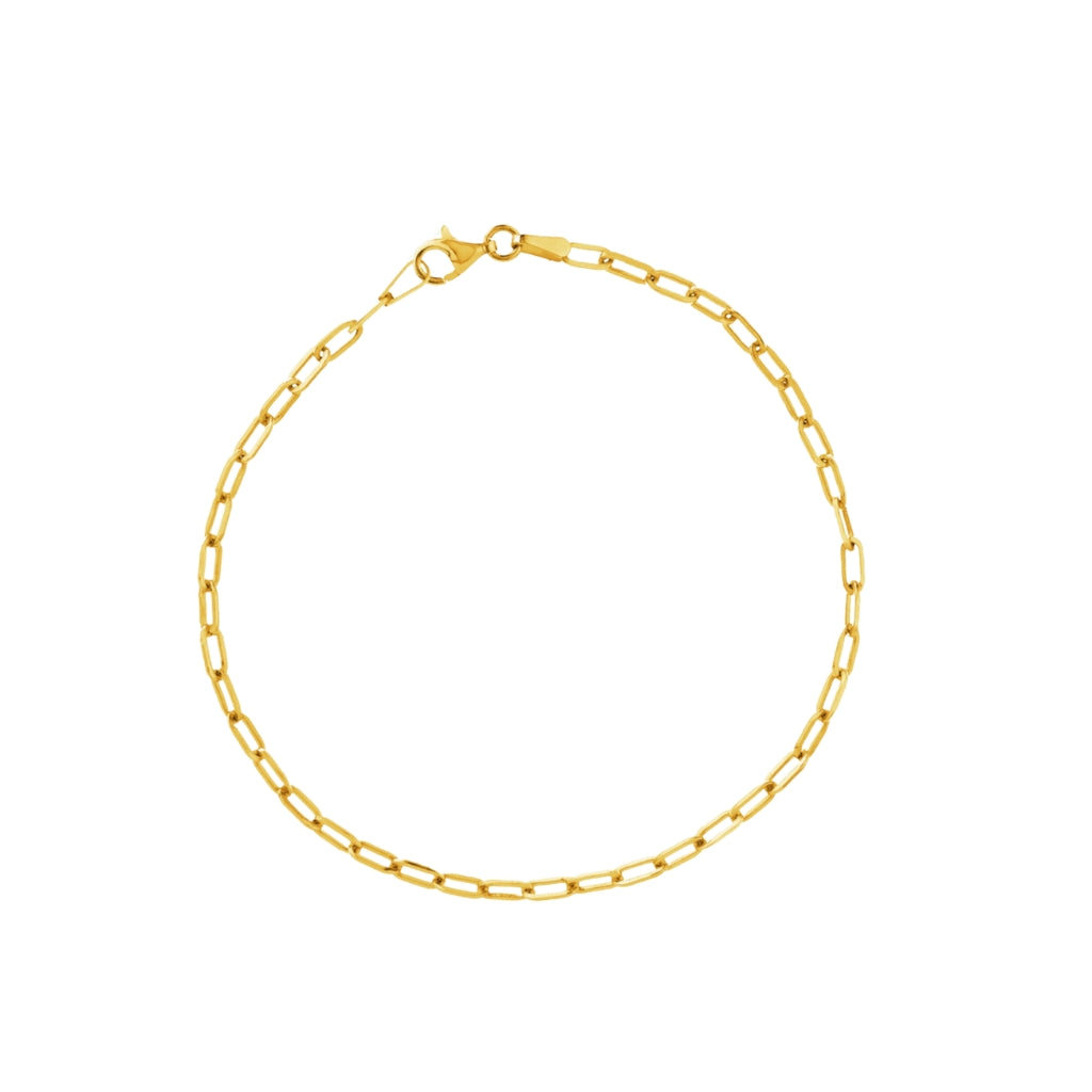 14K gold alternating paperclip link bracelet close-up
minimalist 14K gold paperclip chain bracelet 7 inch
elegant alternating link gold bracelet jewelry photo
2.8mm paperclip bracelet in 14K gold on wrist
modern gold paperclip link bracelet detail
