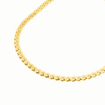 14K solid gold serpentine chain necklace 3mm real gold