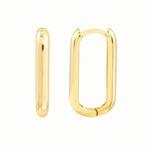 Detail photo of genuine 14k gold paperclip hoops – hypoallergenic jewelry
