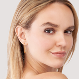 14K Gold Open Paper Clip Hoop Earrings 17mm