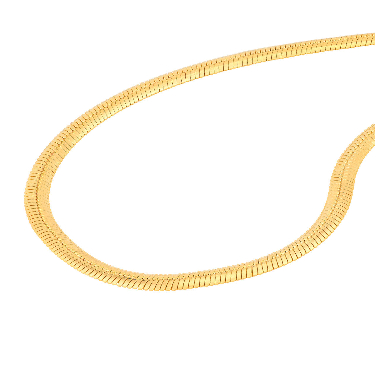 14K 3.20mm Oval Snake Chain with Lobster Lock| Real gold chain for women 