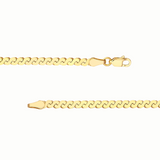 Minimalist 14K solid gold serpentine chain necklace flexible design