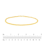 14K Solid Gold Braided Foxtail Chain Anklet

