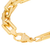 14K Gold Chunky Paperclip Bracelet with 0.10ct Diamond Lock | Bold Statement Jewelry
