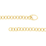 14K Round Link Bracelet with  1/15ctw Diamond Push Lock