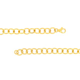 14K Gold Hollow Rounded Wire Link Bracelet