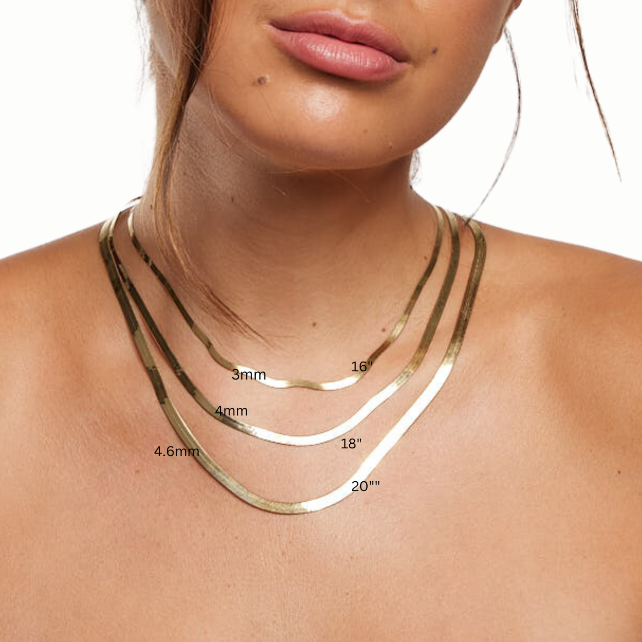 REAL 14K Gold Herringbone Chains with Lifetime Warranty