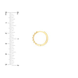 14K Solid Gold Beaded Hoop Earrings