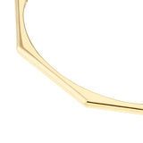 14K Gold Hinged Bangle Bracelet - Geometric Octagon with Greek Key Design