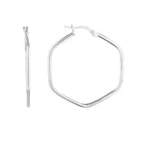 14K Hexagon Hoop Earrings