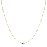 14K The Ball and Beaded Necklace