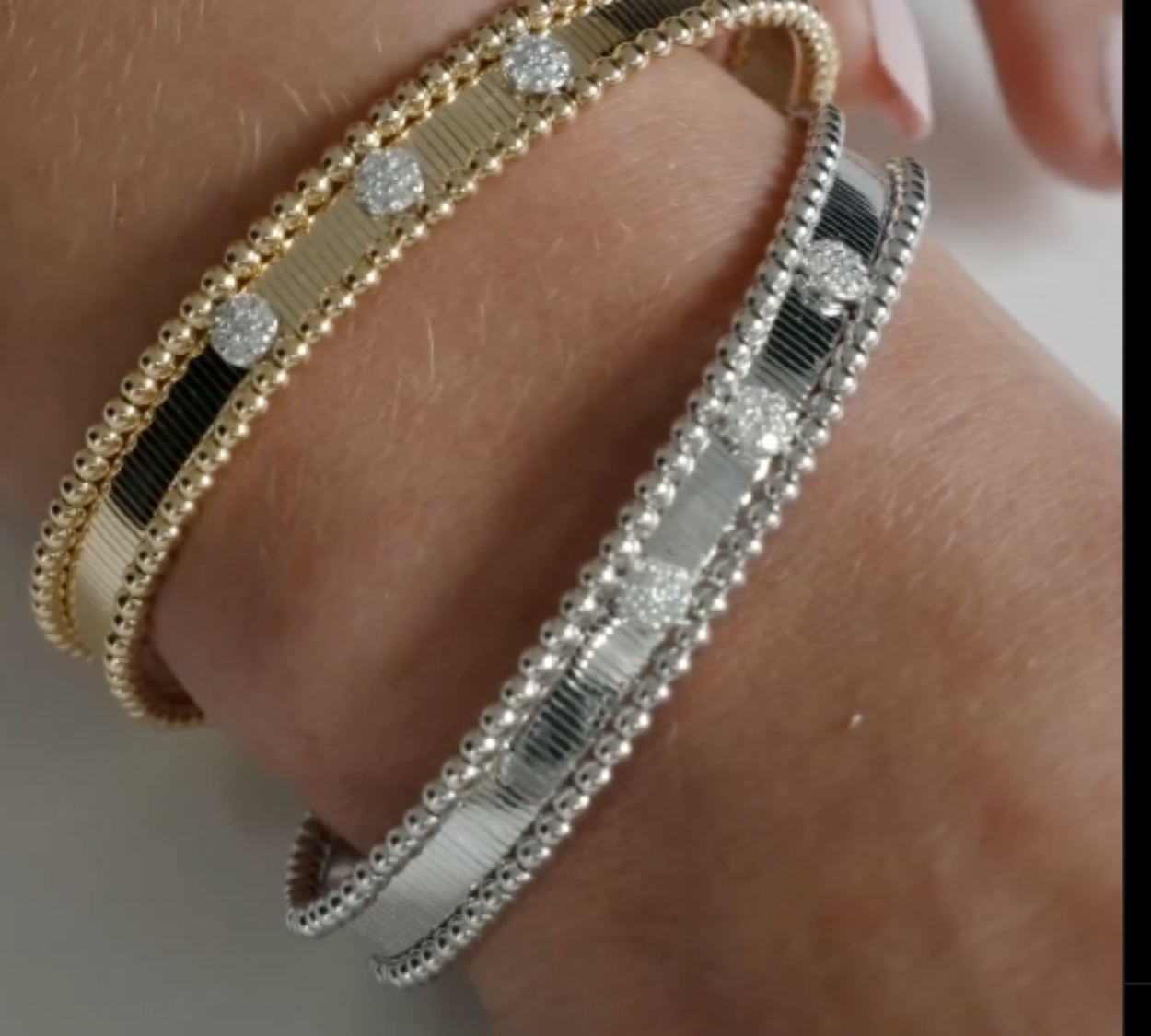 14K White Gold Diamond Cuff Bangle—Timeless Luxury