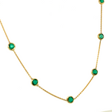 14K Bezel Set Emerald Choker Necklace