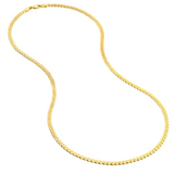 14K solid gold serpentine chain necklace 3mm real gold