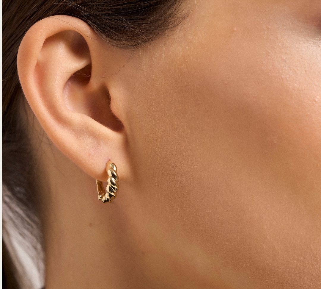 Croissant Hoop Earrings | Croissant Earrings | MONTENERI JEWELRY