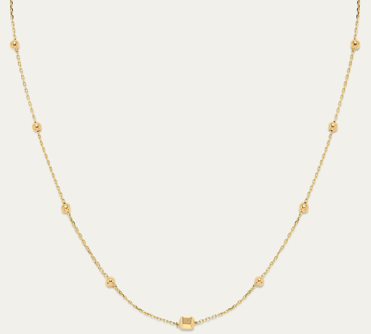 Cube Adjustable Necklace | Beaded Necklace Gold | MONTENERI JEWELRY