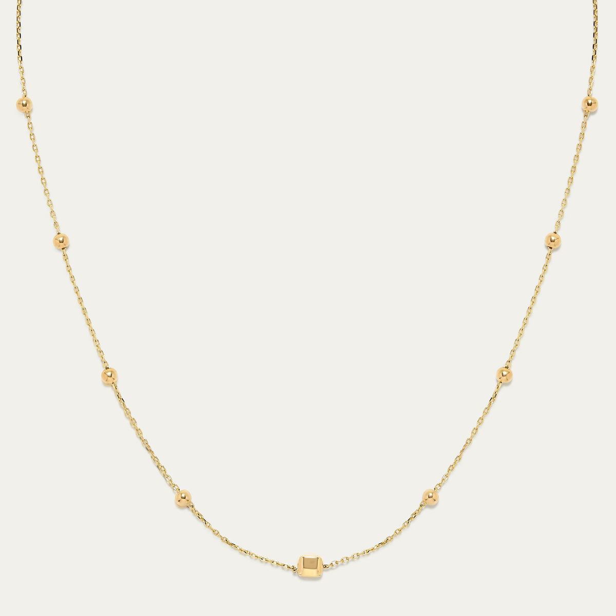 Cube Adjustable Necklace | Beaded Necklace Gold | MONTENERI JEWELRY