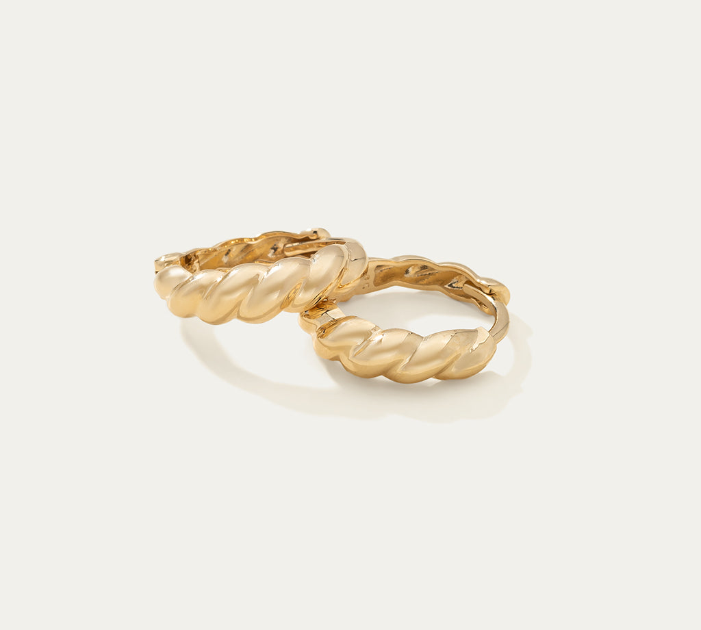 Croissant Hoop Earrings | Croissant Earrings | MONTENERI JEWELRY