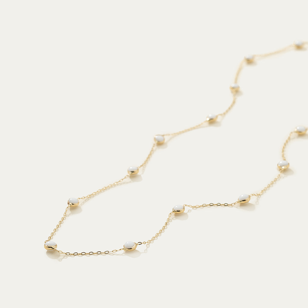 White Beaded Choker | White Bead Adjustable Choker | MONTENERI JEWELRY