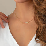 Crystal Bar Necklace | Bar Necklace | MONTENERI JEWELRY