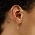 Double Chain Huggies Hoop Earrings | Double Chain Hoops | MONTENERI JEWELRY