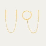 Double Chain Huggies Hoop Earrings | Double Chain Hoops | MONTENERI JEWELRY