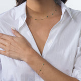 14K Bezel Set Emerald Choker Necklace