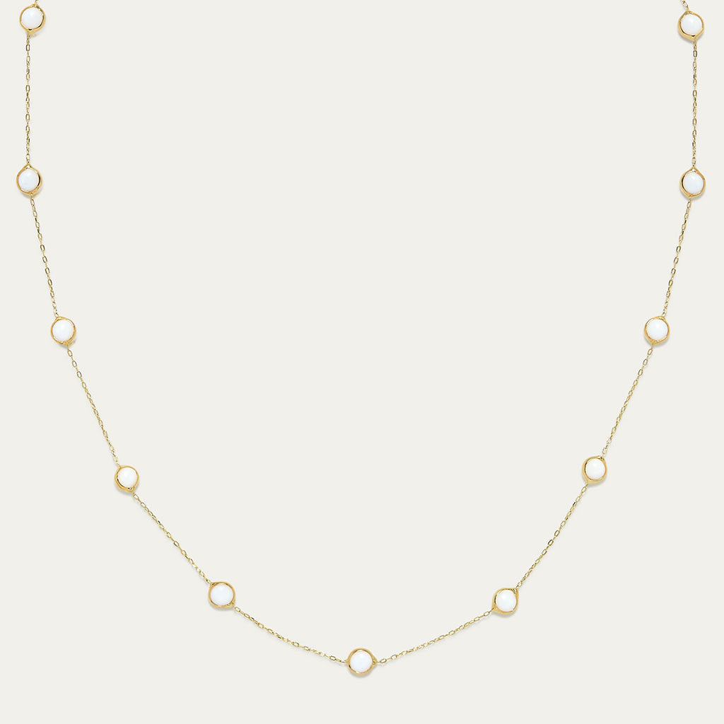 White Beaded Choker | White Bead Adjustable Choker | MONTENERI JEWELRY