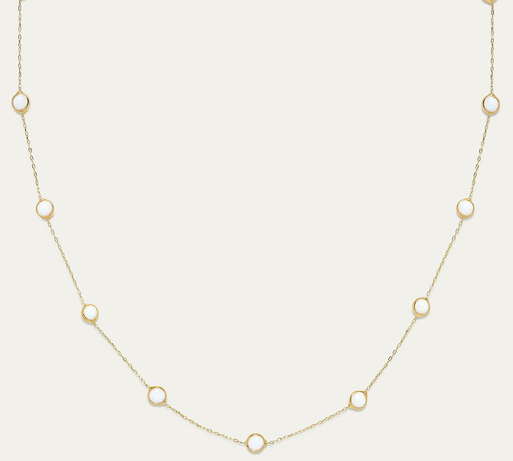 White Beaded Choker | White Bead Adjustable Choker | MONTENERI JEWELRY