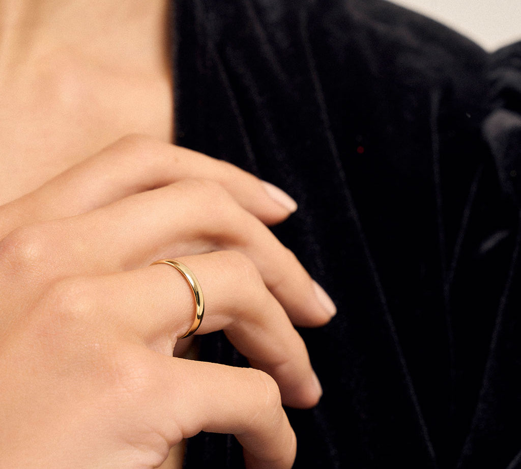 Thin Gold Band Ring | Thin Band | MONTENERI JEWELRY