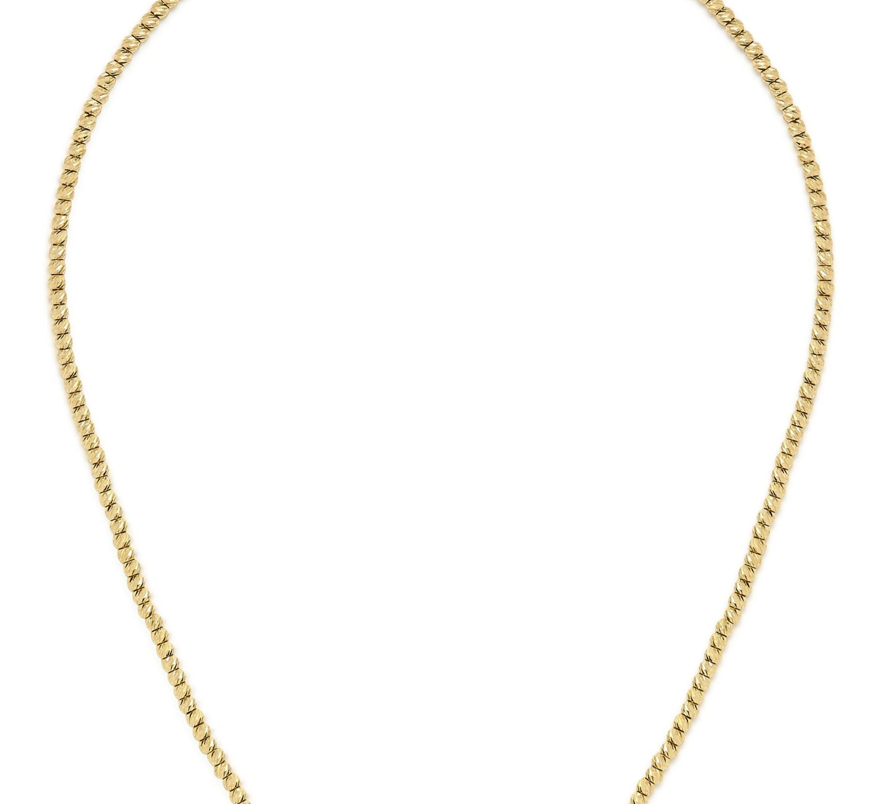 14K Solid Gold Textured Beaded Necklace—Adjustable Elegance Lifetime real gold necklace 