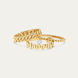 14k Solid Yellow Curb Chain Ring