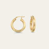 14K Solid Gold Bold Hoop Earrings