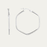 14K Hexagon Hoop Earrings