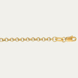 Solid 14K  Yellow or White Gold  Oval Rolo Cable Chain 2.5mm |  Women's Gold Chain Bracelet | Genuine Gold Men's Bracelet | 1 Year Warranty