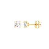 14k Solid Gold Cubic Zirconia Stud Earrings
