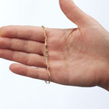 14K Solid Gold Alternating Paperclip Link Chain Anklet 2.8mm