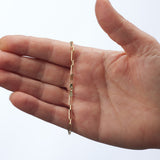 14K Solid Gold Alternating Paperclip Link Chain Anklet 2.8mm