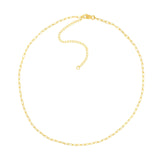 14K Solid Gold Adjustable Paperclip Chain Chocker